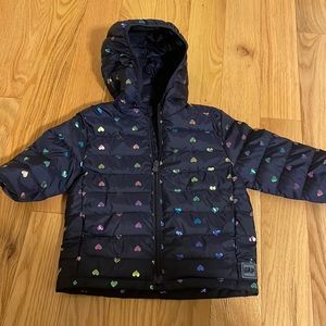 Brand New Gap Baby  lightweight heart puffer 18-24m